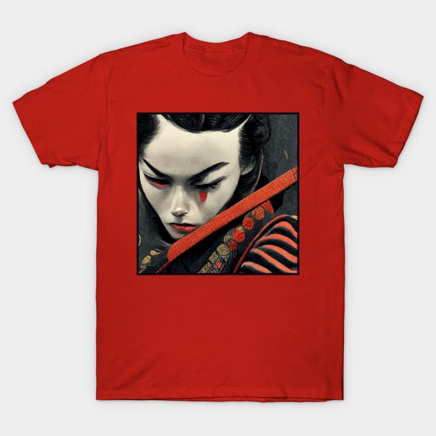 Female Samurai T-Shirt by orange-teal